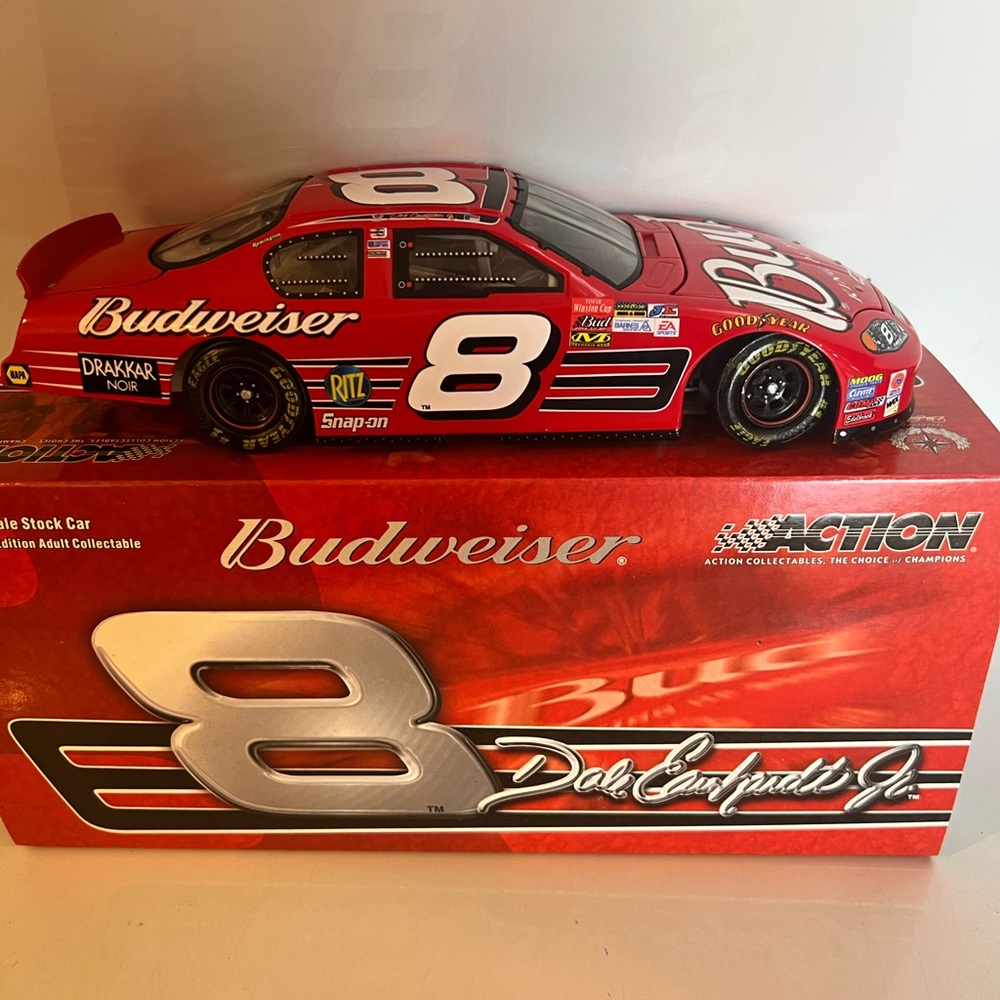 Budweiser Red Racing Car Model - Picture 1 of 5
